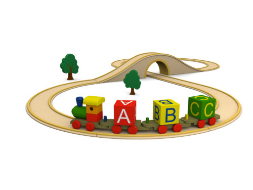 Wooden toy train carrying alphabet letters Playing With Trains! Train Games and Activities that will Have Kids Laughing as They Learn #mosswoodconnections #education #autism #homeschooling #preschool
