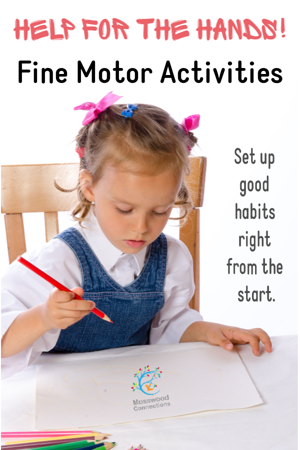 Help for the Hands - Fine Motor Fun Fine motor exercises and activities to strengthen the fingers and help with the hands. #mosswoodconnections #handstrength #finemotor #preschool Help for the Hands - Fine Motor Fun Fine motor exercises and activities to strengthen the fingers and help with the hands. #mosswoodconnections #handstrength #finemotor #preschool