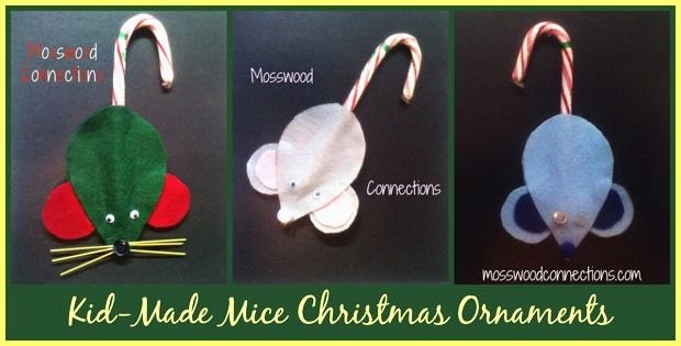 Kid-Made Mice Christmas Ornaments #mosswoodconnections #crafts #holidays #kidmade #ornaments #mosswoodconnections #holidays #ornaments
