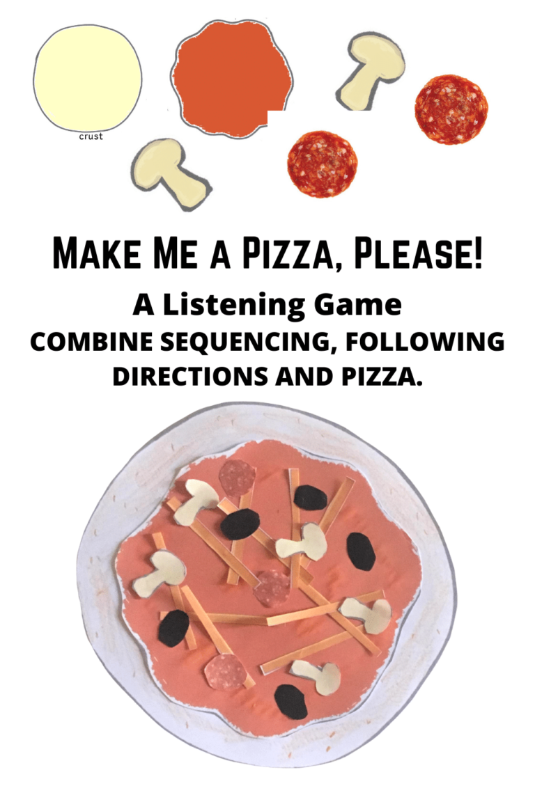 Make Me a Pizza, Please! An Auditory Sequencing Game #mosswoodconnections #auditoryprocessing #activelearning #listeningskills 