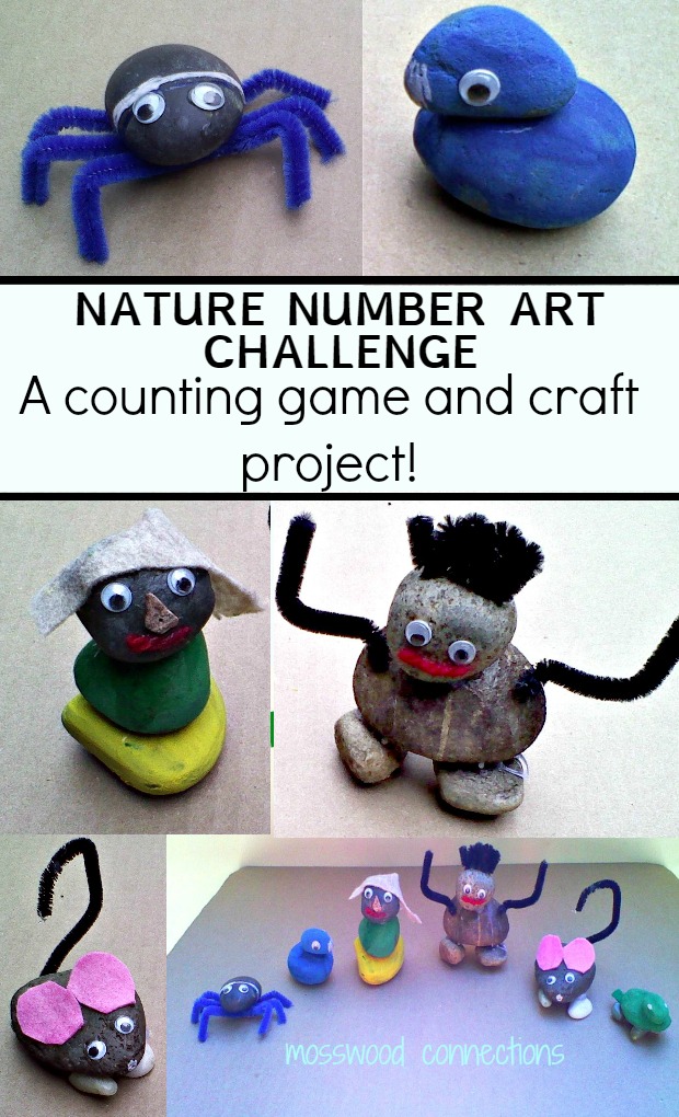 Nature Number Art Challenge A Counting Game and Craft Project with Rocks Nature Number Art Challenge A Counting Game and Craft Project with Rocks #mosswoodconnections #natureart #learningthroughplay