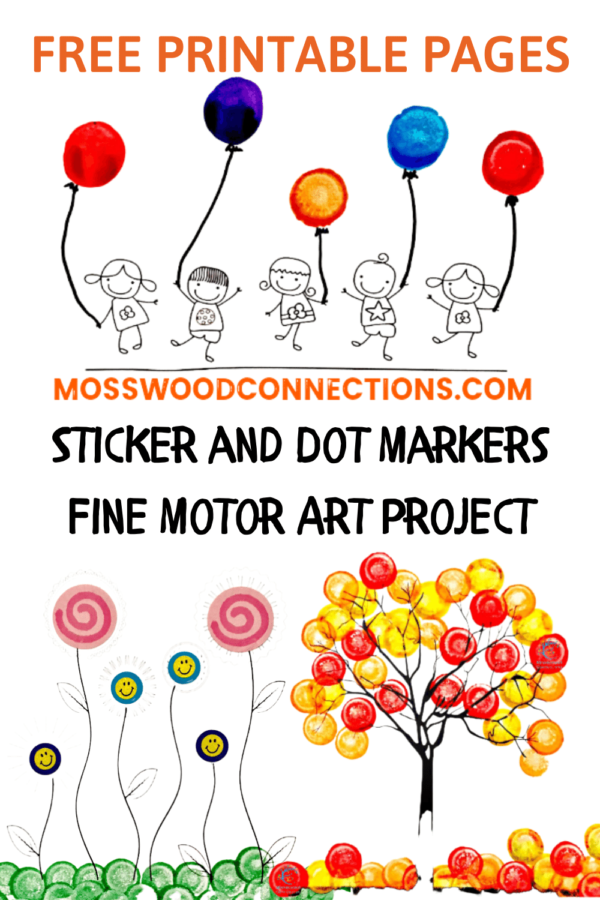 Sticker and Dot Markers Fine Motor Art Project #mosswoodconnections #pincergrip #keepthekidsbusy #finemotor #dotmarkers #stickerfun Sticker and Dot Markers Fine Motor Art Project #mosswoodconnections #pincergrip #keepthekidsbusy #finemotor #dotmarkers #stickerfun