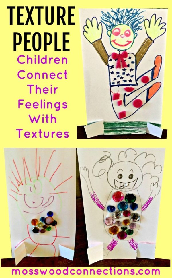 Texture-People-Children-Connect-Their-Feelings-With-Textures Feel Your Feelings With Texture People #mosswoodconnections #autism #socialskills #feelings #craftsforkids