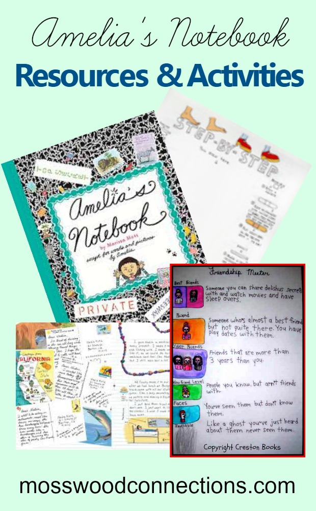 All About Amelia’s Notebook! Review, Resources and Activities #youngreaders #mosswoodconnections #booklessons #homeschooling #literacy #reluctantreaders #Ameliasnotebook