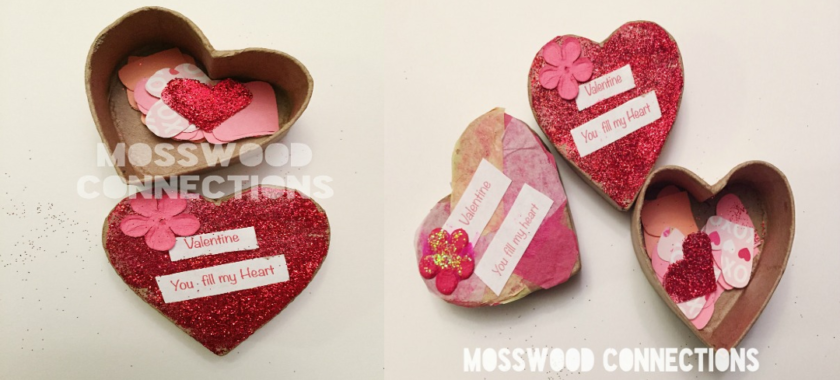 Confetti Heart Boxes Non-Candy Valentines #mosswoodconnections #craftsforkids #Valentine's #non-candyvalentine