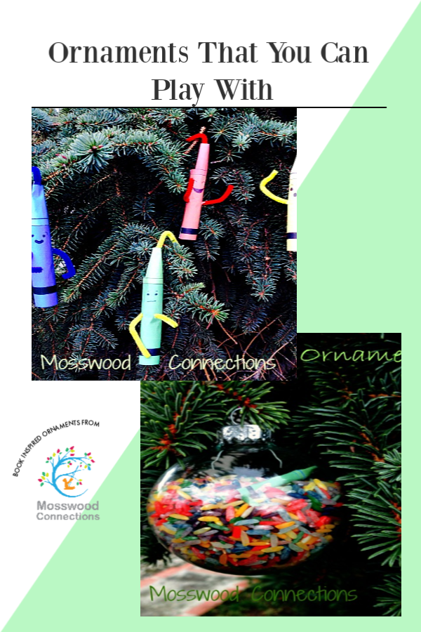 Crayon Ornaments That You Can Play With Inspired by The Day the Crayons Quit Crayon Ornaments That You Can Play With #mosswoodconnections #ornaments #picturebooks #TheDaytheCrayonsuit #crafts #holidays