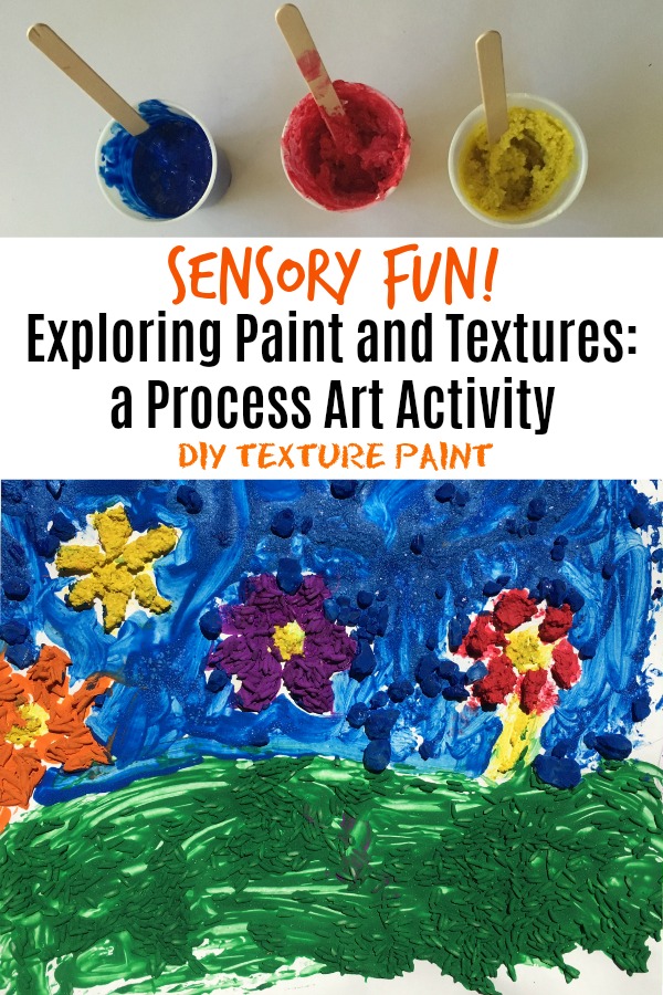 DIY Texture Paint – Exploring Paint and Textures a Sensory Process Art Activity Exploring Paint and Textures: a Process Art Activity #mosswoodconnections #processart #sensory #preschool #artprojects
