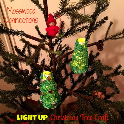  Light Up Christmas Tree Craft #mosswoodconnections #kidmade #ornament #Christmas #holidays 