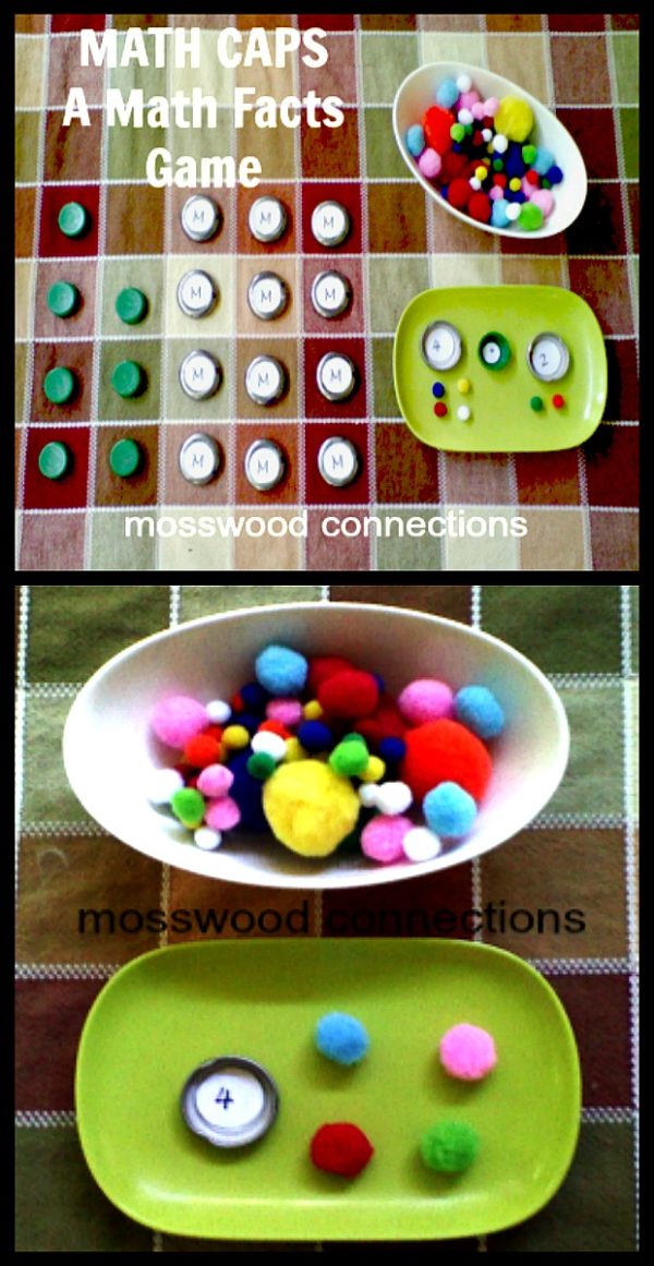 MATH CAPS – A MATH FACTS GAME #mosswoodconnections #mathgames #mathfacts #education #homeschooling 