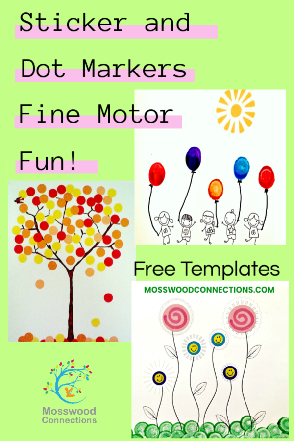 Sticker and Dot Markers Fine Motor Art Project Sticker and Dot Markers Fine Motor Art Project #mosswoodconnections #pincergrip #keepthekidsbusy #finemotor #dotmarkers #stickerfun