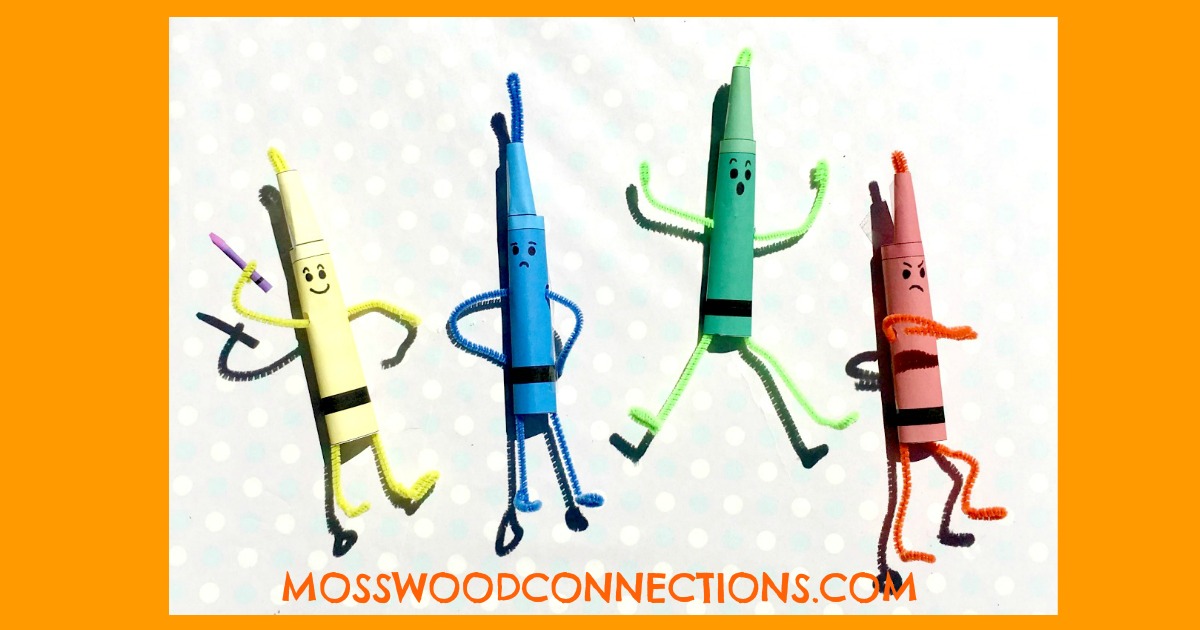 The Day the Crayons Quit Crafts and Activities for Kids #mosswoodconnections #picturebooks #bookextensionactivities #GoingtotheDoctor #LolatheTherapyDog