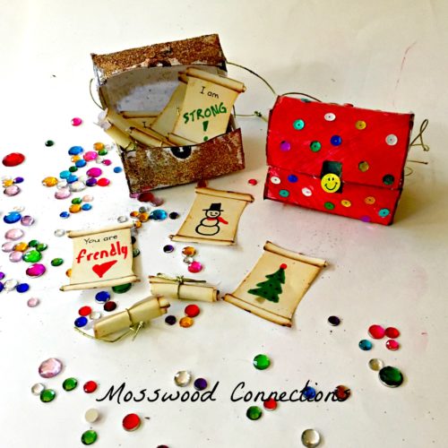 Treasuring Memories With a Kid-Made Treasure Box Ornament Treasuring Memories With a Kid-Made Treasure Box Ornament #mosswoodconnections #kid-madedcorations #ornaments #crafts #holidays