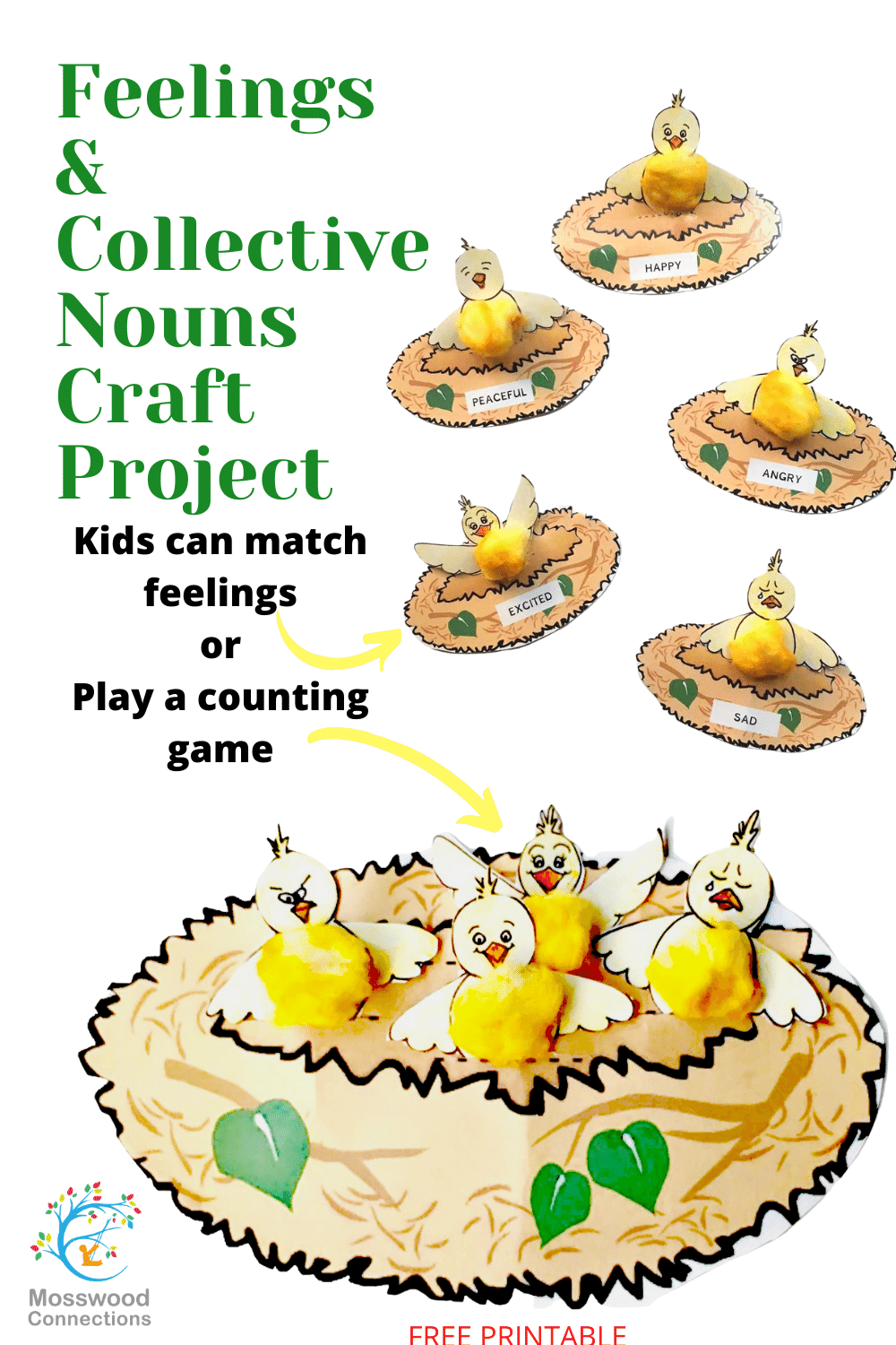 Brood of Chicks Feelings & Collective Nouns Learning Games #mosswoodconnections A Brood of Chicks Learning Games & Crafts: Creative Collective Nouns #mosswoodconnections #feelings #collectivenouns #educational #homeschooling