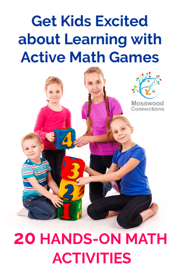 PROMOTE MATH SUCCESS THROUGH GAMES AND MOVEMENT! Active Math Games for Elementary School #mosswoodconnections #math #handsonlearning #activemathgames #elementaryschool #homeschool Active Math Games for Elementary School Hands-on Learning #mosswoodconnections #math #handsonlearning #activemathgames #elementaryschool #homeschool