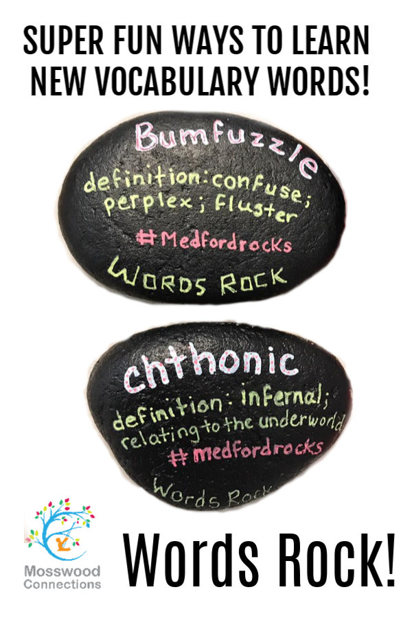 Vocabulary Rocks- Turn Rock Painting into a Vocabulary Game #mosswoodconnections #rockpainting Vocabulary Rocks- Turn Rock Painting into a Vocabulary Game #mosswoodconnections #rockpainting #vocabulary #educational #artproject #wordsrock #homeschool