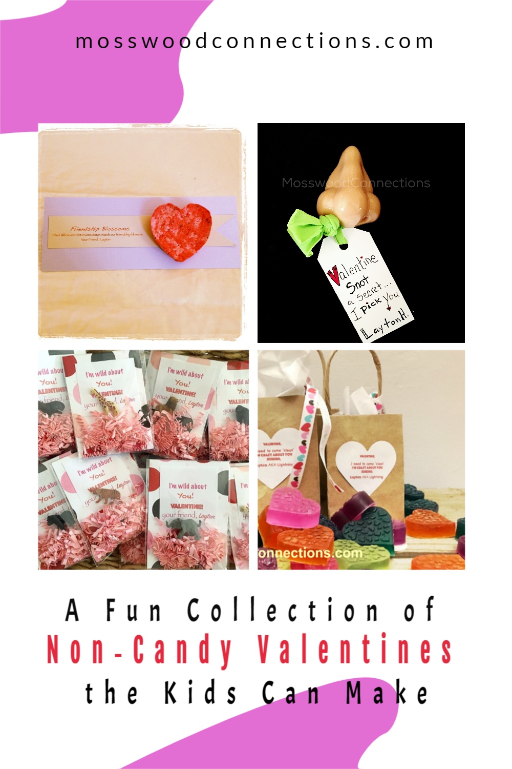 Easy Non-Candy Valentine’s Day Treats #mosswoodconnections #Valentines #crafts #non-candyvalentine #holidays #humor